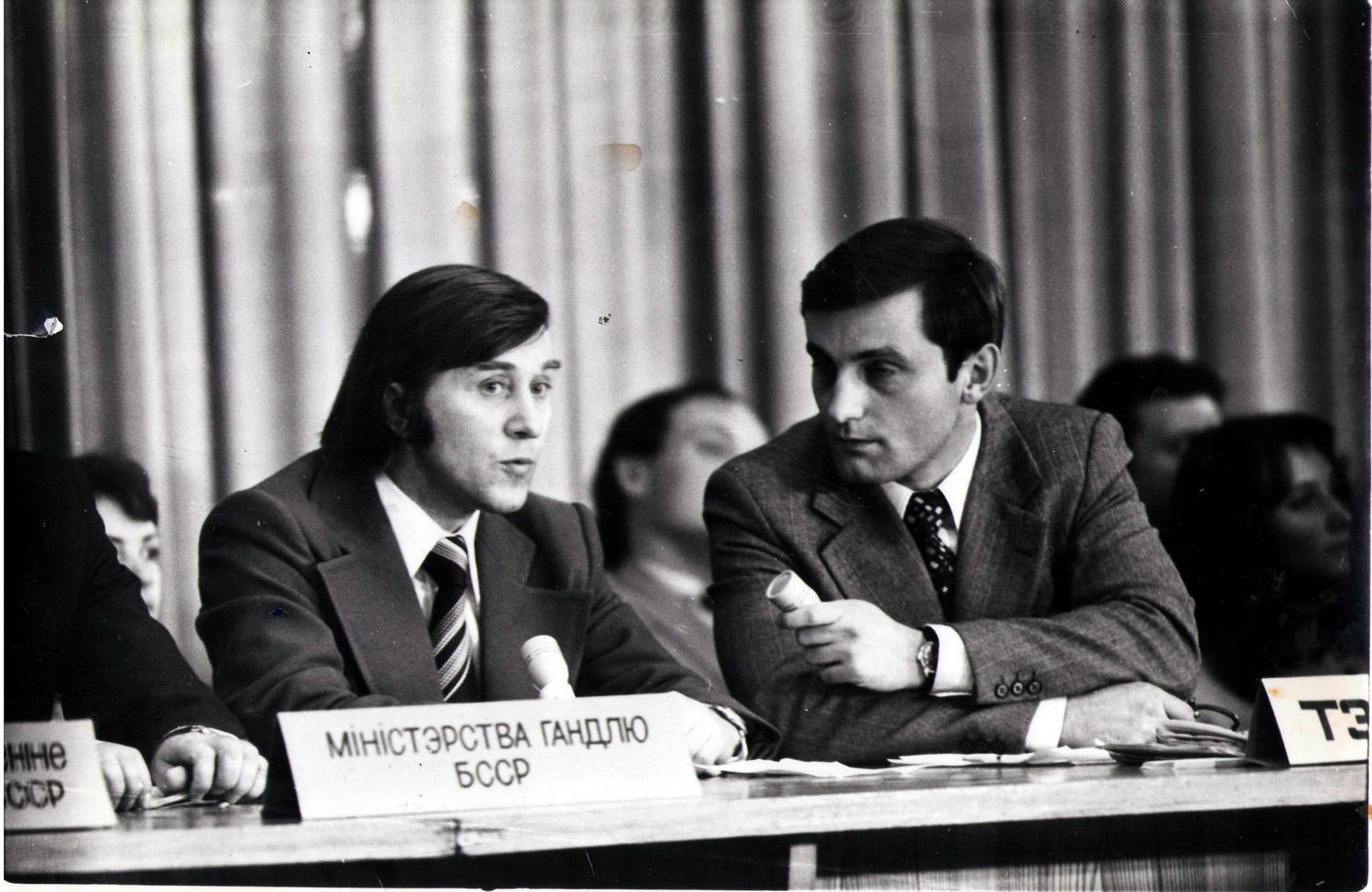 З мадэльерам Булгакавым на “ТелеОТК”. 1975 год