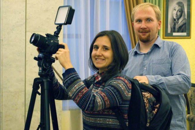 Марына Драбышэўская і Яўген Меркіс (фота: belsat.eu)