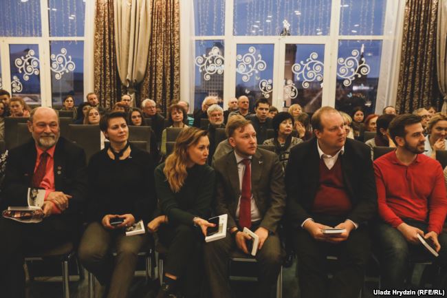 Падчас прэзэнтацыі кнігі «Сьвятлана Алексіевіч. 100 цытатаў на Свабодзе» 15 сакавіка