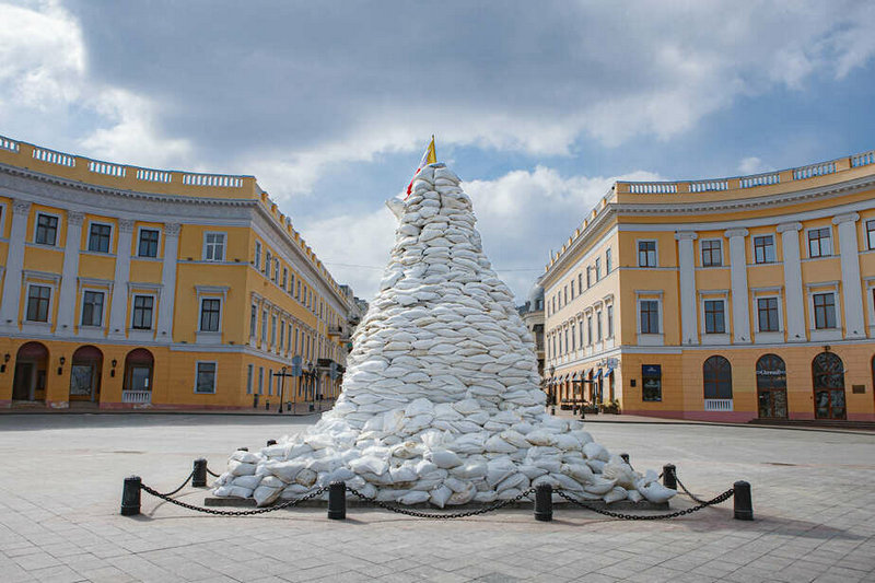 Умацаваны мяхамі з пяском помнік Дзюку дэ Рышэльё