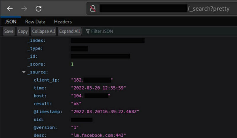 Журнал звестак, захаваных Airplane Accelerates. Фота: cybernews.com