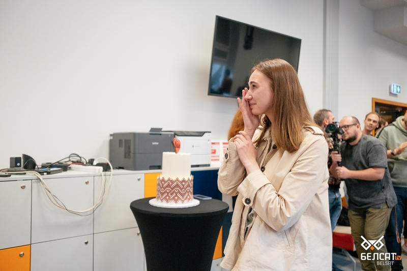 Сустрэча з Дар’яй Чульцовай. Варшава, Польшча. Фота: Белсат