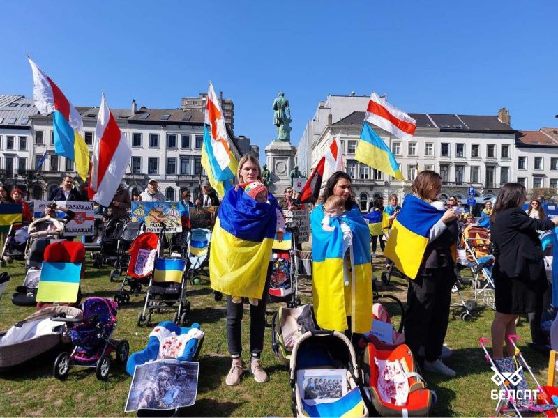 День Воли в Брюсселе. 25 марта 2022 года. Фото: читатели, Белсат