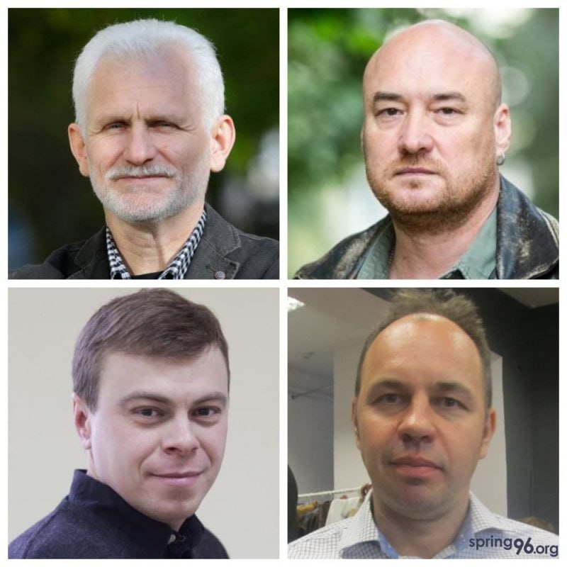 Алесь Бяляцкі, Валянцін Стэфановіч, Уладзімір Лабковіч і Зміцер Салаўёў. Калаж: "Вясна"