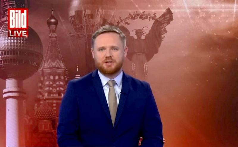 Максім Курнікаў у рэдакцыі Bild. Фота: Screenshot