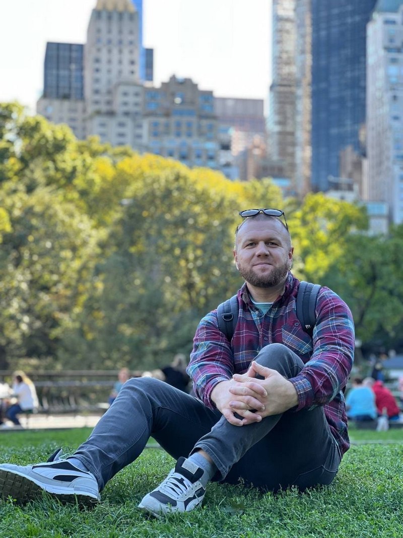 Аляксандр Пазняк у Нью-Ёрку. Фота: прыватны архіў