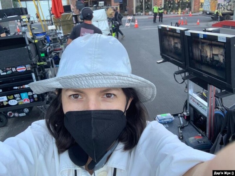 Дар'я Жук на здымках у Лос-Анджэлесе