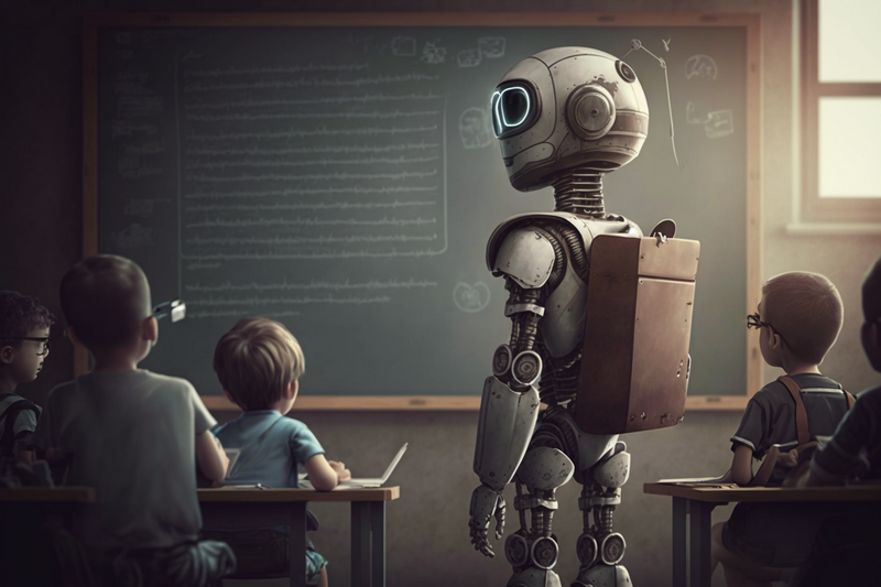 Ілюстрацыя на тэму «нейрасеткі для адукацыі». Фота: midjourney