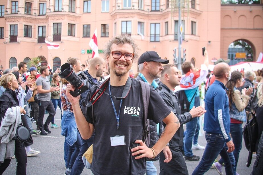 Сяргей Марчык на пратэстах у Беларусі