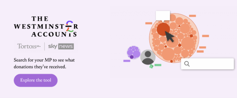 Выява: скрыншот GIJN, The Westminster Accounts/Tortoise Media, Sky News