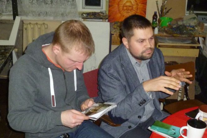 Уладзімір Лунёў і Сяргей Русецкі (справа)