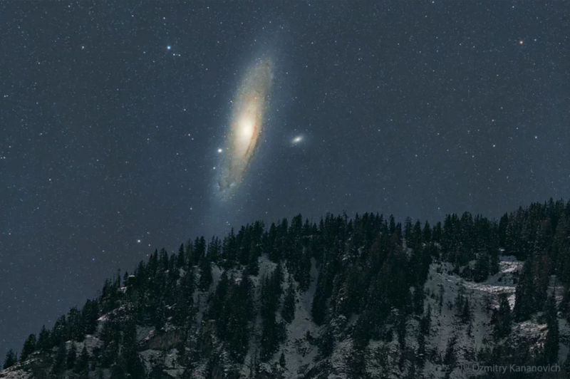 «Андрамеда над Альпамі». Аўтар Дзмітрый Канановіч. Фота: apod.nasa.gov