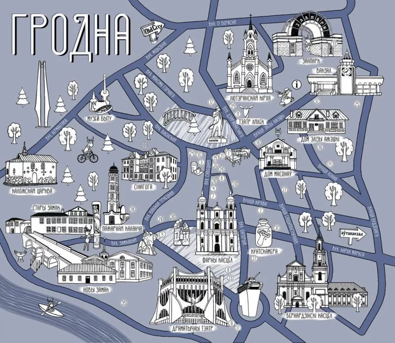 У Гродне на шоперы надрукавалі карту славутасцяў, якую распрацоўваў Hrodna.life