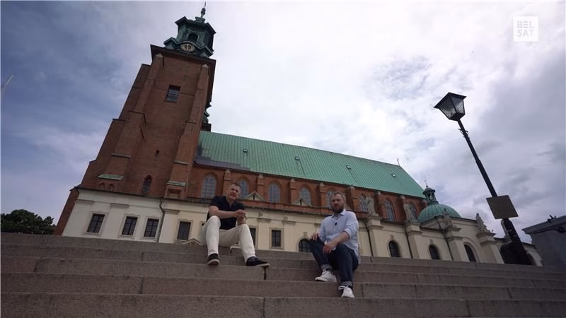 Вядоўцы праграмы «Сармацкі вус» Цімох Акудовіч і Віктар Шукеловіч