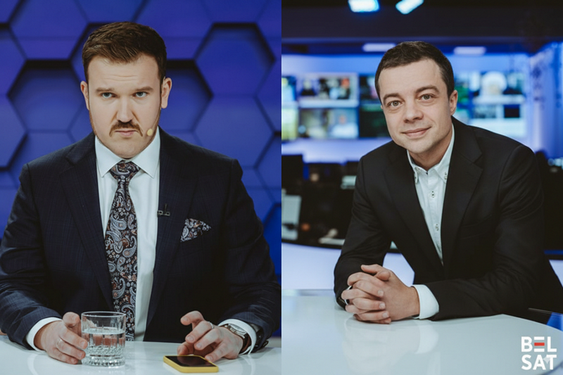 Вядоўцы праграмы «Тут і там» Зміцер Міцкевіч і Алесь Залеўскі