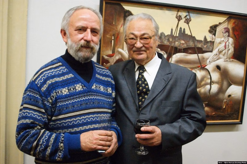 Мастак Уладзімер Кожух і паэт Генадзь Бураўкін