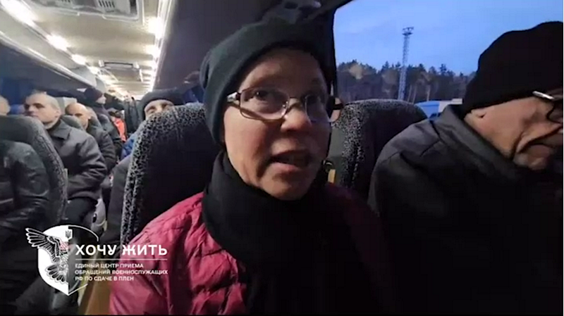 Maryna Zolatava in the first minutes after being deported from Belarus to Ukraine. Screenshot